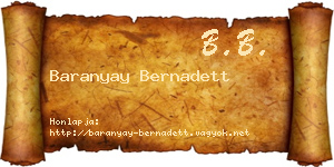 Baranyay Bernadett névjegykártya