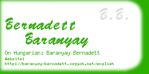 bernadett baranyay business card